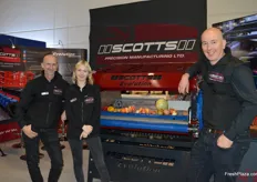 Derek and Trinity Scott with James Hinsby at Scotts Precision Manufacturing had a lot of interest in their specialised veg cleaning equipment. 